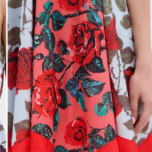 AKIRA Strapless Floral Dress - Red and White - Picture 7 of 9